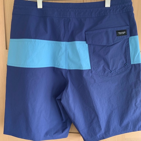 Volcom Liberators Mid Length Water Repellent Stretch Blue Board Shorts 32 - Picture 11 of 13
